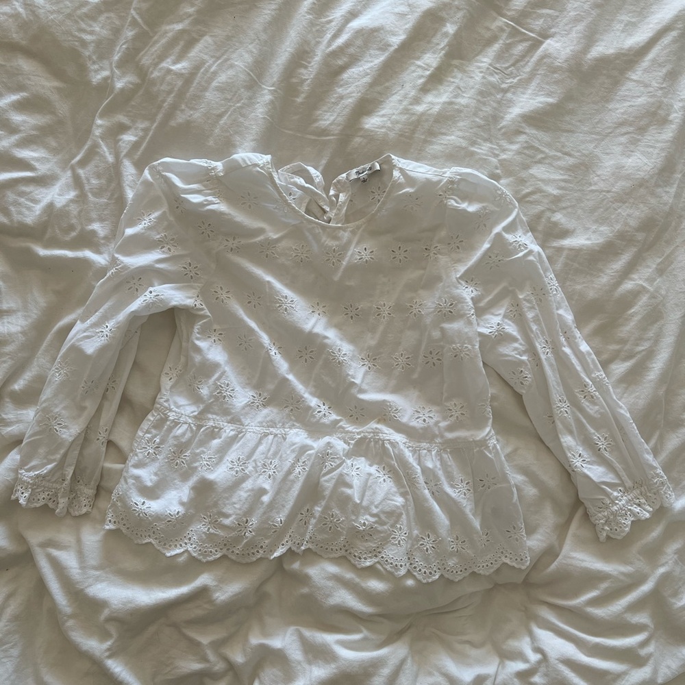 Madewell eyelet top